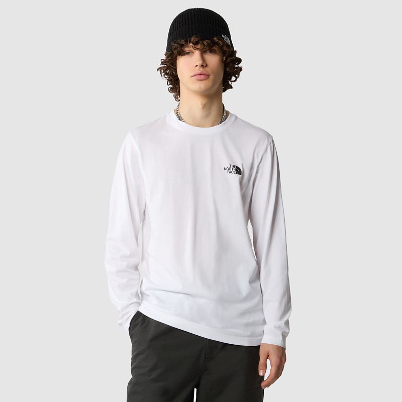 The North Face Men's Long-sleeve Simple Dome T-shirt Tnf White