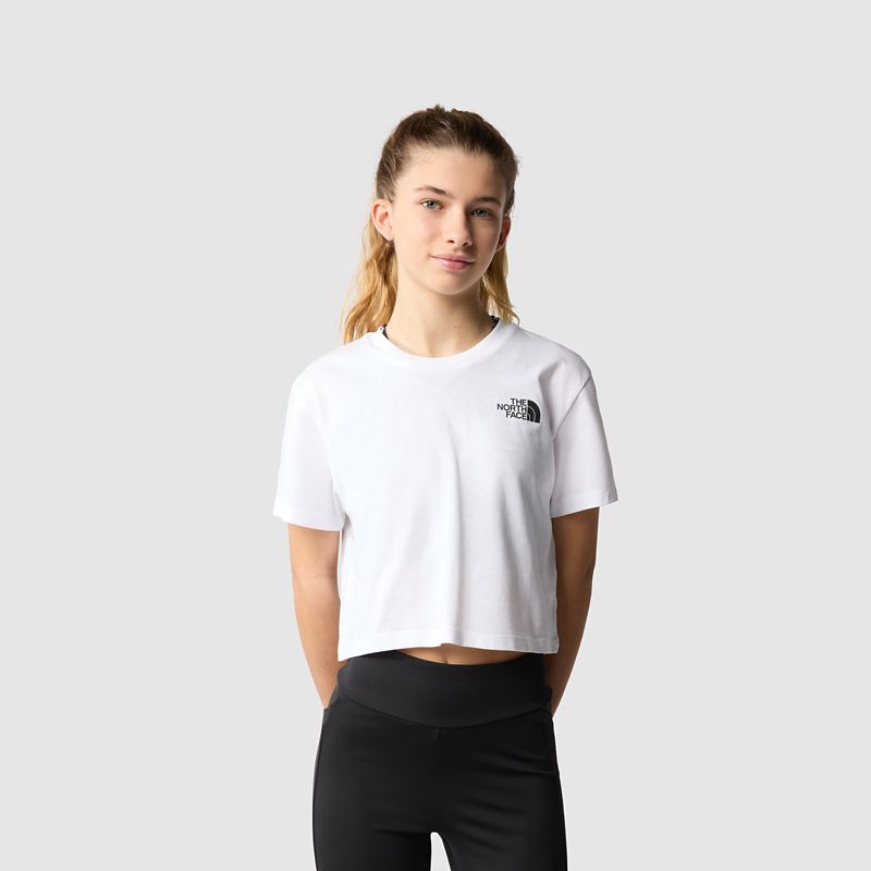 The North Face Girls' Simple Dome Cropped T-shirt Tnf White