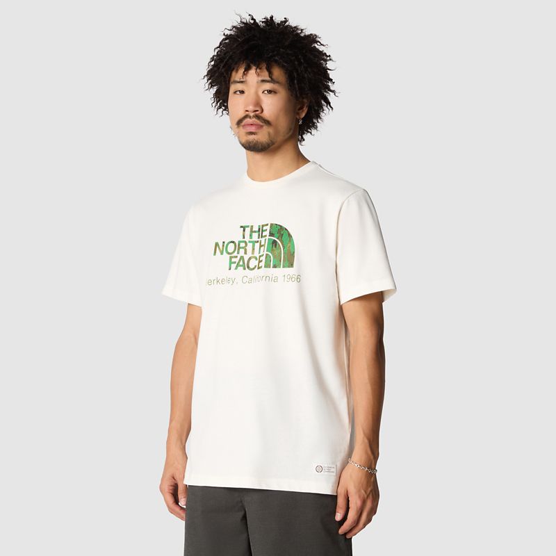 The North Face Berkeley California T-shirt Für Herren White Dune-optic Emerald Generative Camo Print 