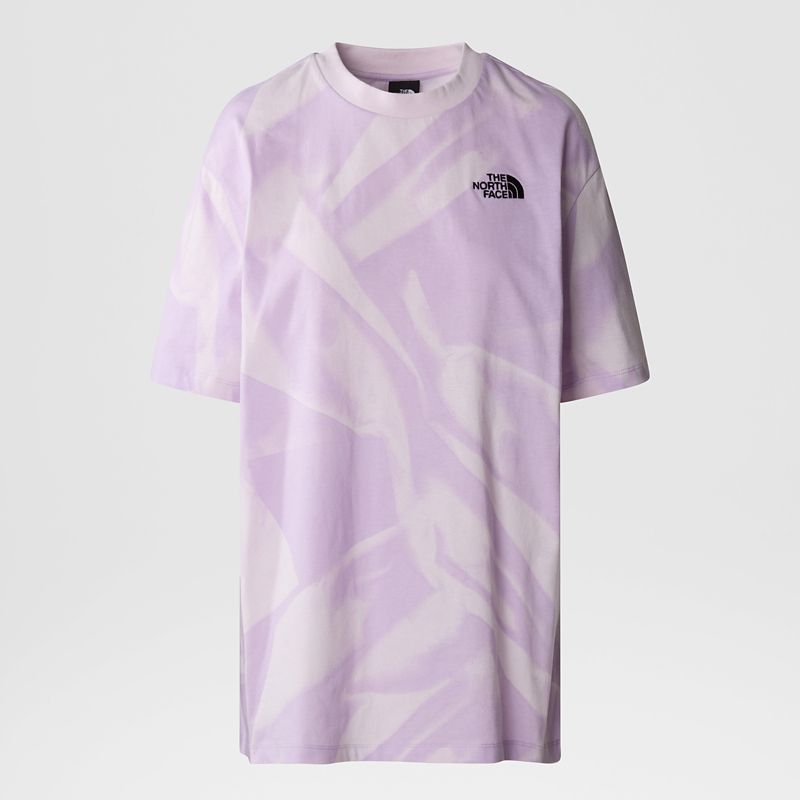The North Face Camiseta Holgada Estampada Simple Dome Para Mujer Icy Lilac Garment Fold Print 