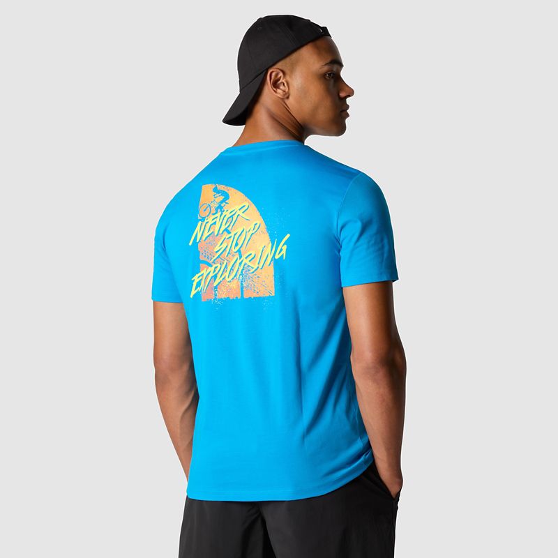 The North Face Camiseta Con Estampado Gráfico Foundation Tracks Para Hombre Skyline Blue 