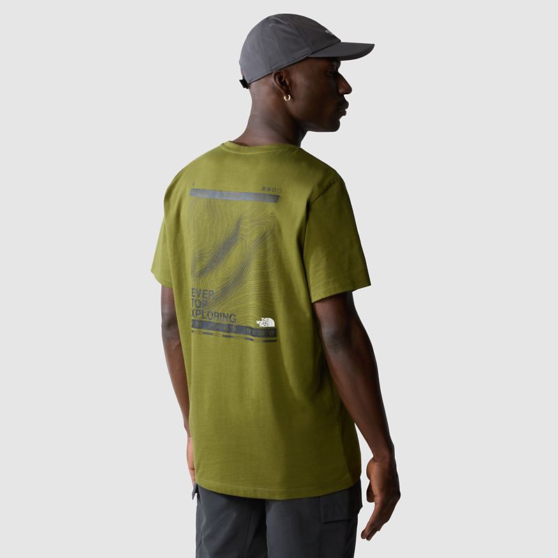 The North Face Foundation Mountain Lines Graphic T-shirt Für Herren Forest Olive 