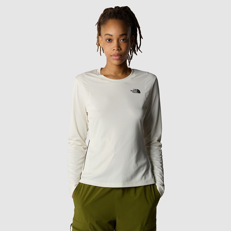 The North Face Women's Packable Long-sleeve T-shirt White Dune