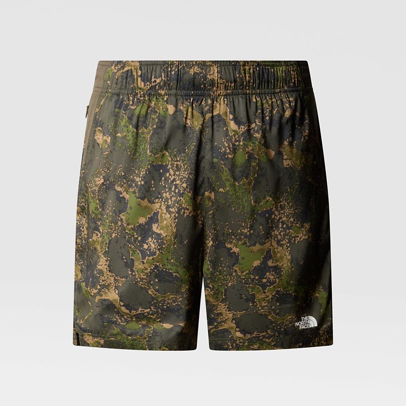The North Face Men's 24/7 Printed Shorts Forest Olive Moss Camo Print-new Taupe Green