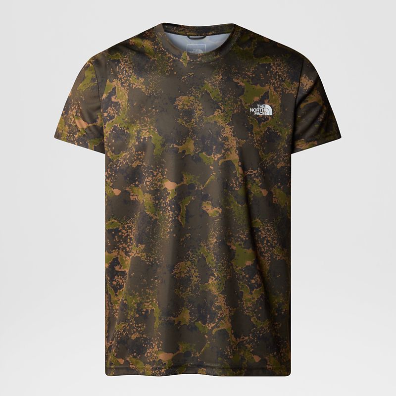 The North Face Men's Reaxion Amp Printed T-shirt Forest Olive Moss Camo Print
