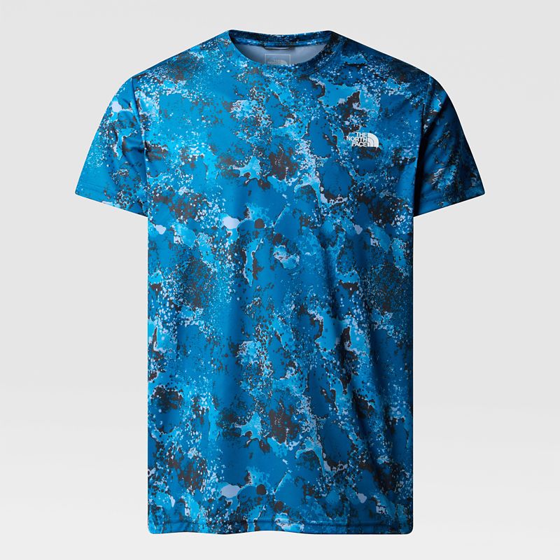 The North Face Reaxion Amp T-shirt Mit Aufdruck Für Herren Adriatic Blue Moss Camo Print 