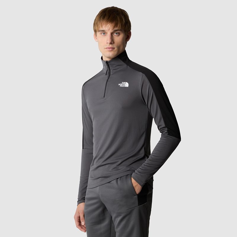 The North Face Mountain Athletics Langarm-shirt Mit 1/4-langem Rv Für Herren Anthracite Grey-tnf Black 