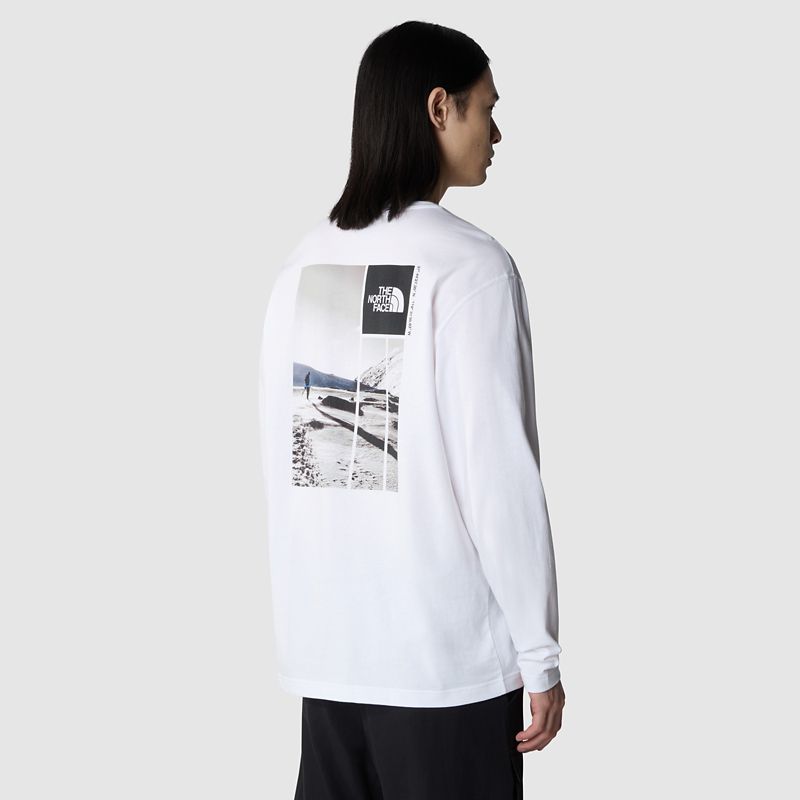 The North Face Photo Print Langarm-shirt Für Herren Tnf White 