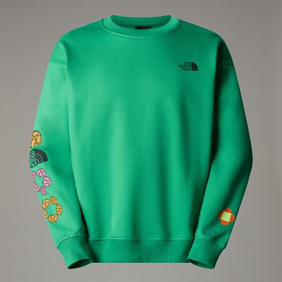 The North Face Unisex Tnf X Yinka Ilori Graphic Sweatshirt Optic Emerald Size XS