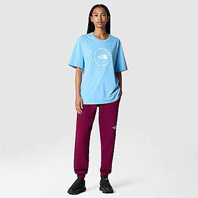 Camiseta holgada con logotipo redondo para mujer