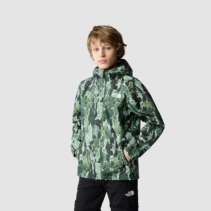 The North Face Boys' Antora Rain Jacket Misty Sage Generative Camo Print