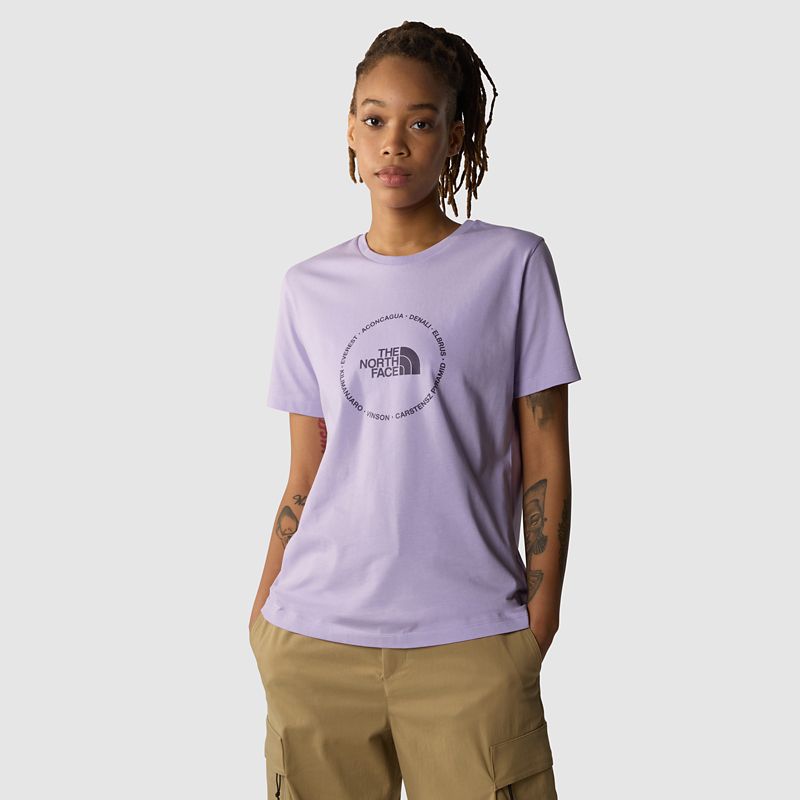 The North Face Circle Logo Relaxt Geschnittenes T-shirt Für Damen Lite Lilac-dark Eggplant Purple 