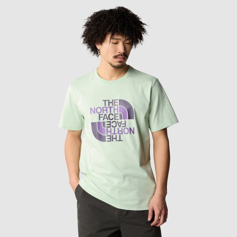 The North Face Camiseta Con Logotipo Inverso Para Hombre Subtle Green-dark Eggplant Purple 