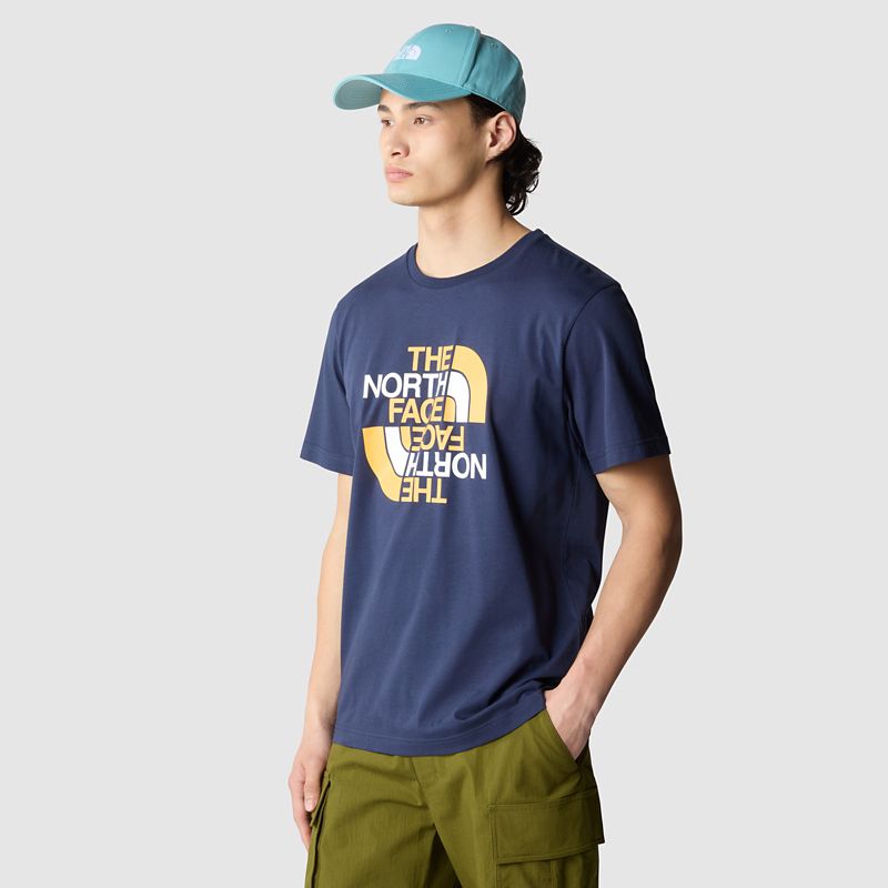 The North Face Camiseta Con Logotipo Inverso Para Hombre Summit Navy-summit Gold 