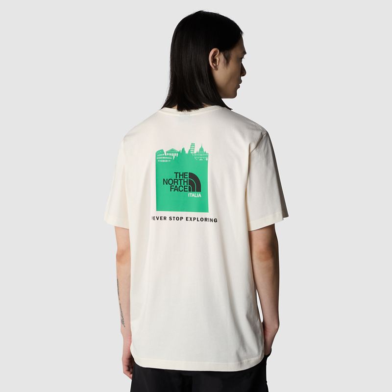 The North Face Camiseta Italy Redbox Para Hombre White Dune-optic Emerald 