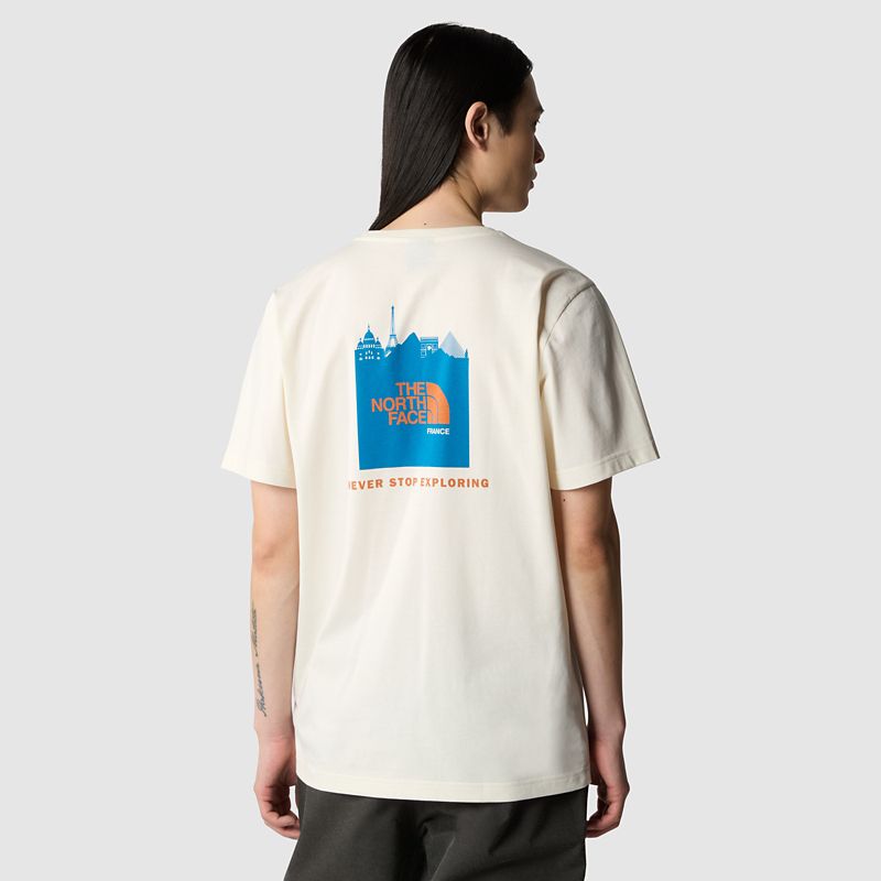 The North Face Men's France Redbox T-shirt White Dune-adriatic Blue
