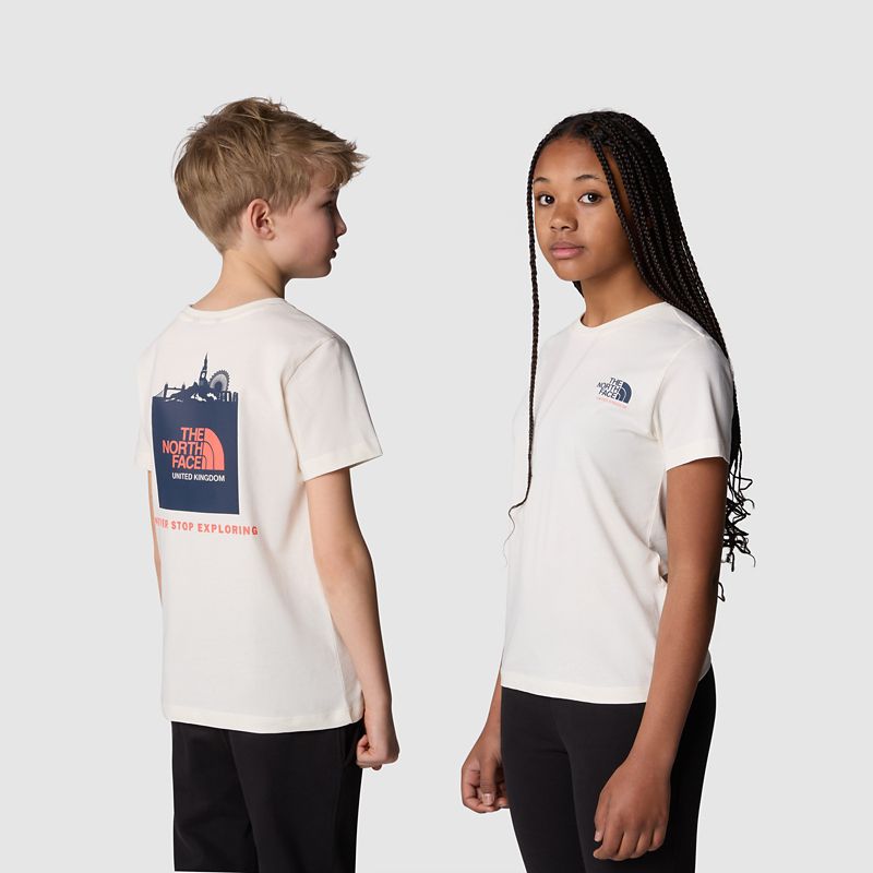 The North Face Teens' Uk Redbox T-shirt White Dune-summit Navy
