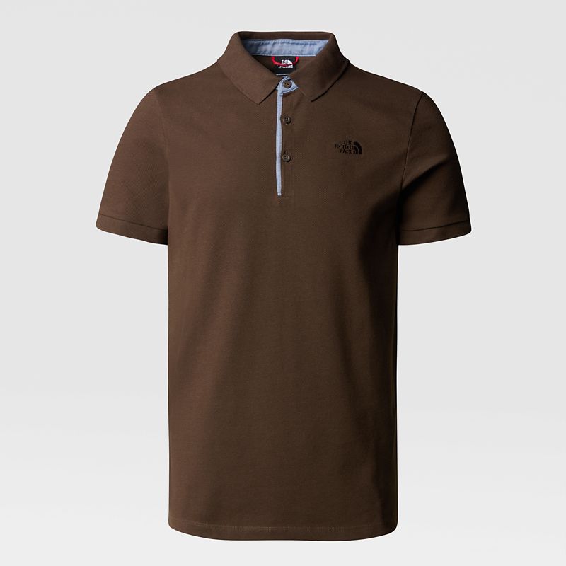 The North Face Men's Premium Piquet Polo Shirt Demitasse Brown