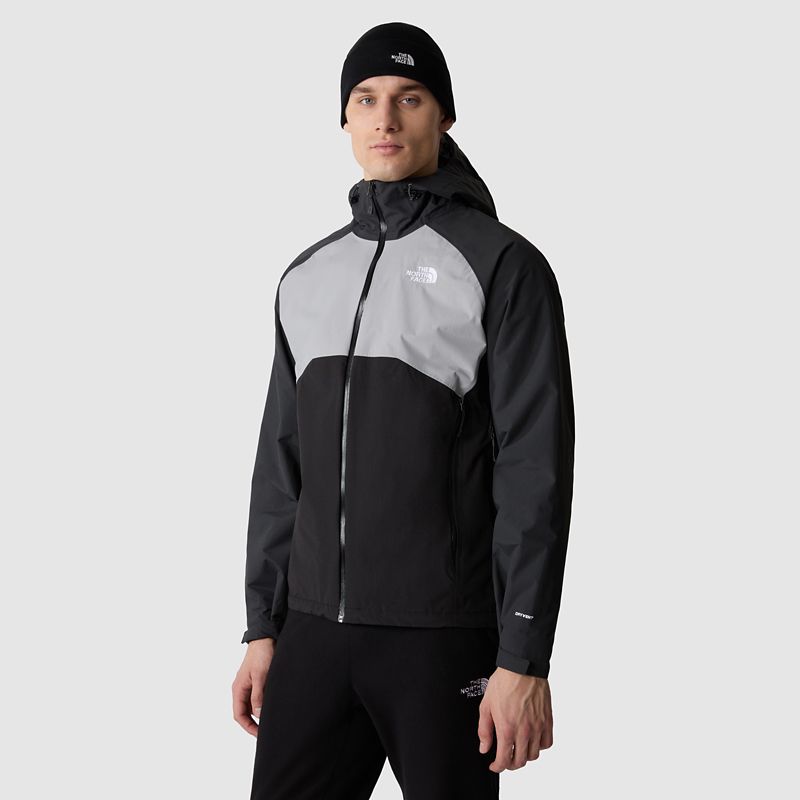 The North Face Men's Stratos Hooded Jacket Tnf Black-meld Grey-asphalt Grey