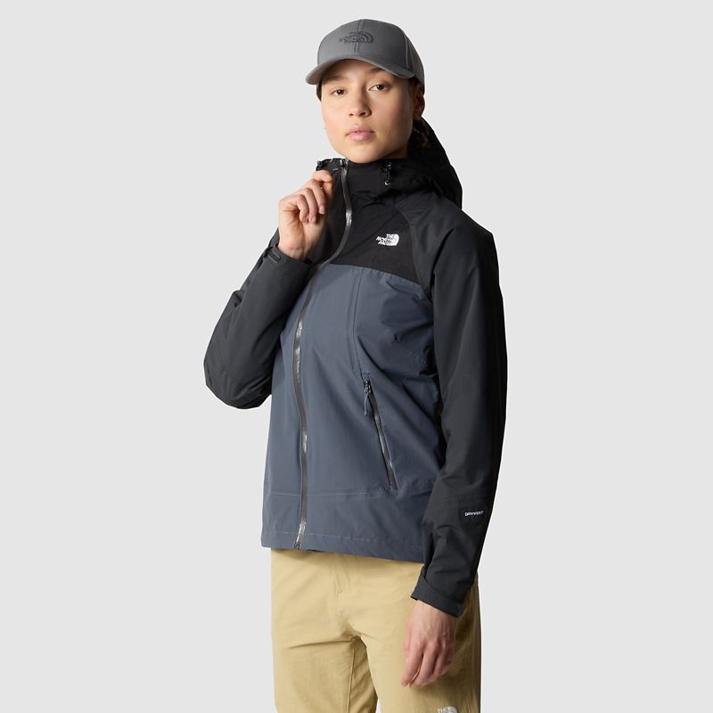 The North Face Women's Stratos Hooded Jacket Vanadis Grey-tnf Black-asphalt Grey